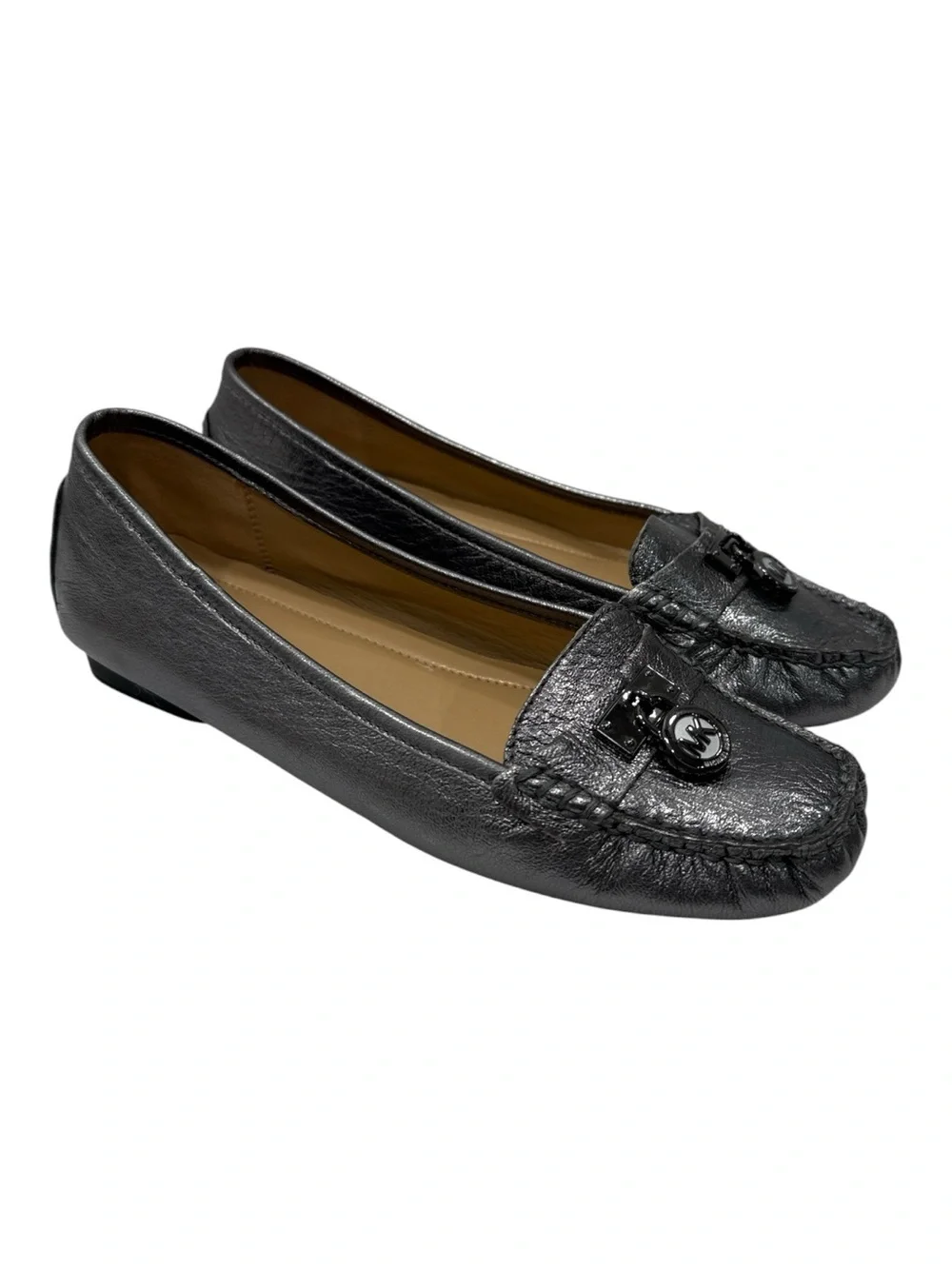 MICHAEL Michael Kors Women's Hamilton Loafer Size 7 silver leather